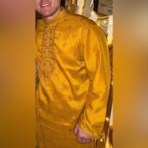 Gold Kurta for Haldi ceremony